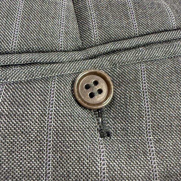 Canali Dress Pants Striped Wool Trousers Made in Italy Grey 32x30 - Picture 9 of 9
